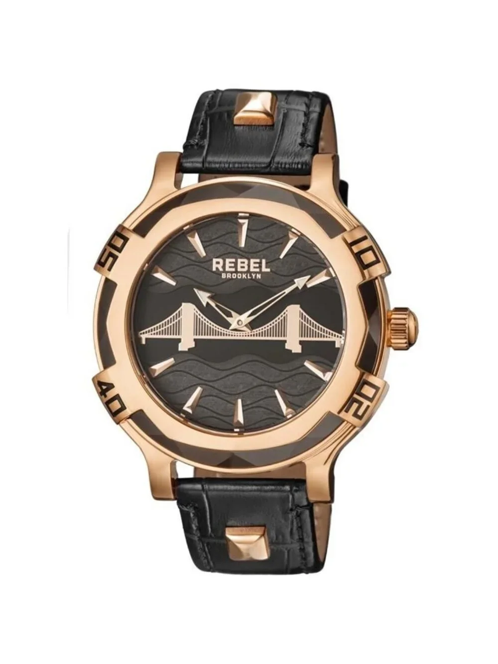 NWT Rebel Brooklyn Bridge Black Dial Men's Watch